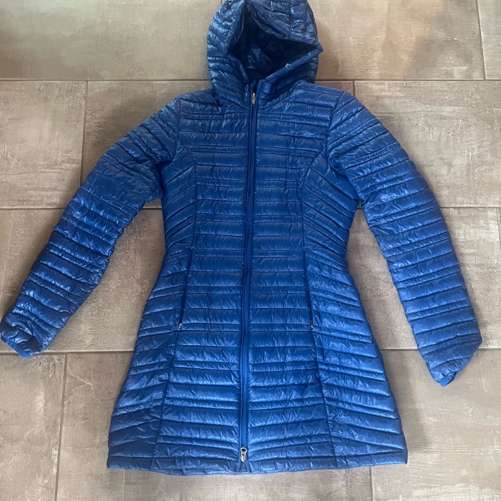 Blue Patagonia long coat.  Size small